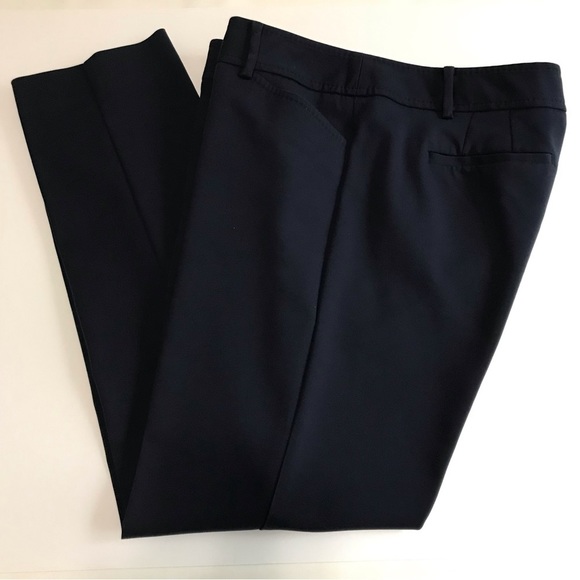 Talbots Hampshire Ankle Pants Straight Leg Cotton Blend Navy Size 6P - Picture 2 of 13